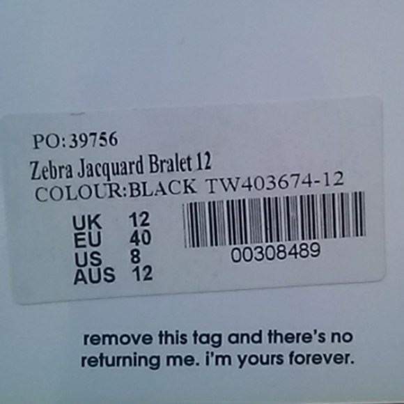 𝅺NWT- Missguided- Zebra Jacquard Bralet - Picture 7 of 8